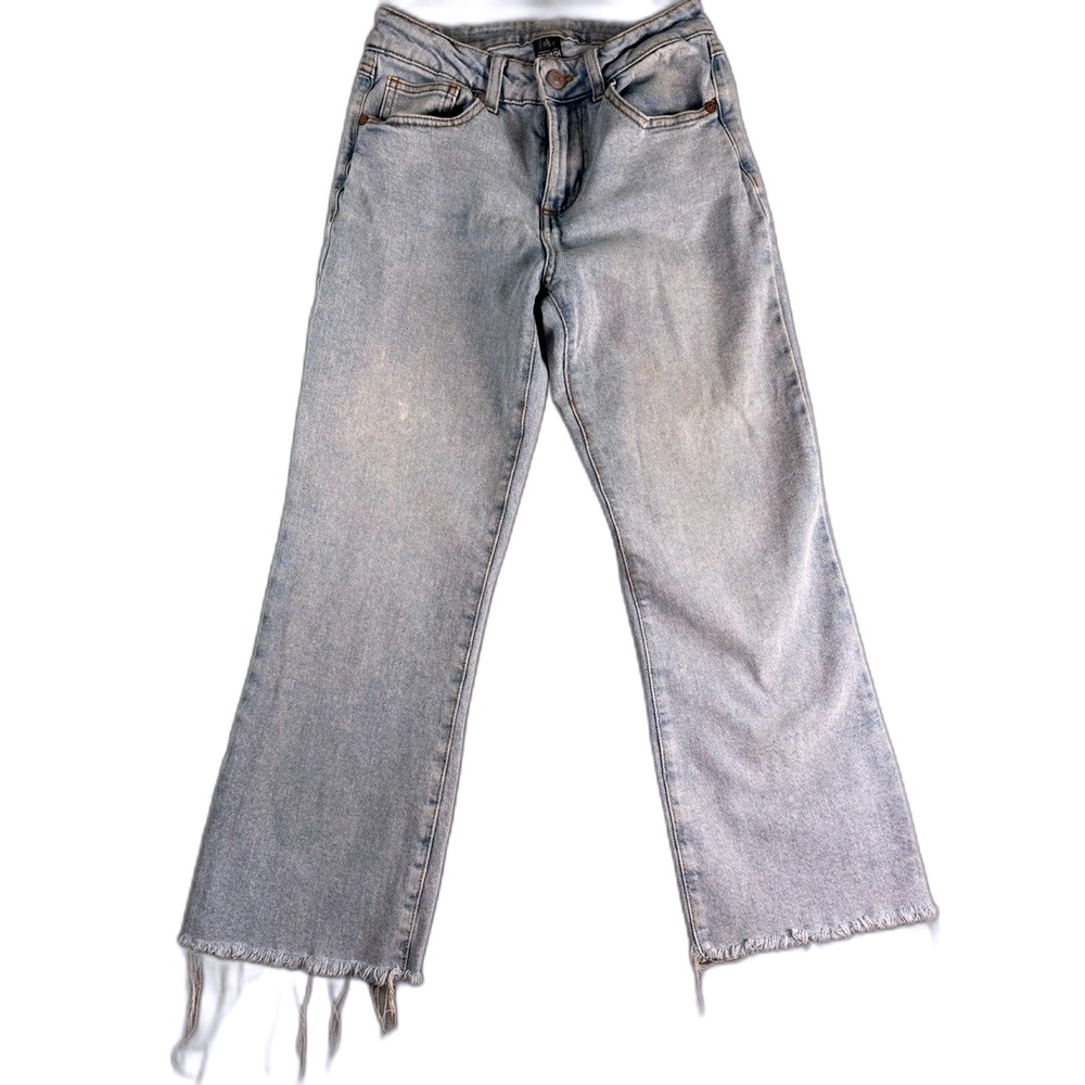 Rewash Light Wash Flare Jeans Women's Size 1 Frayed Hem High Rise Denim